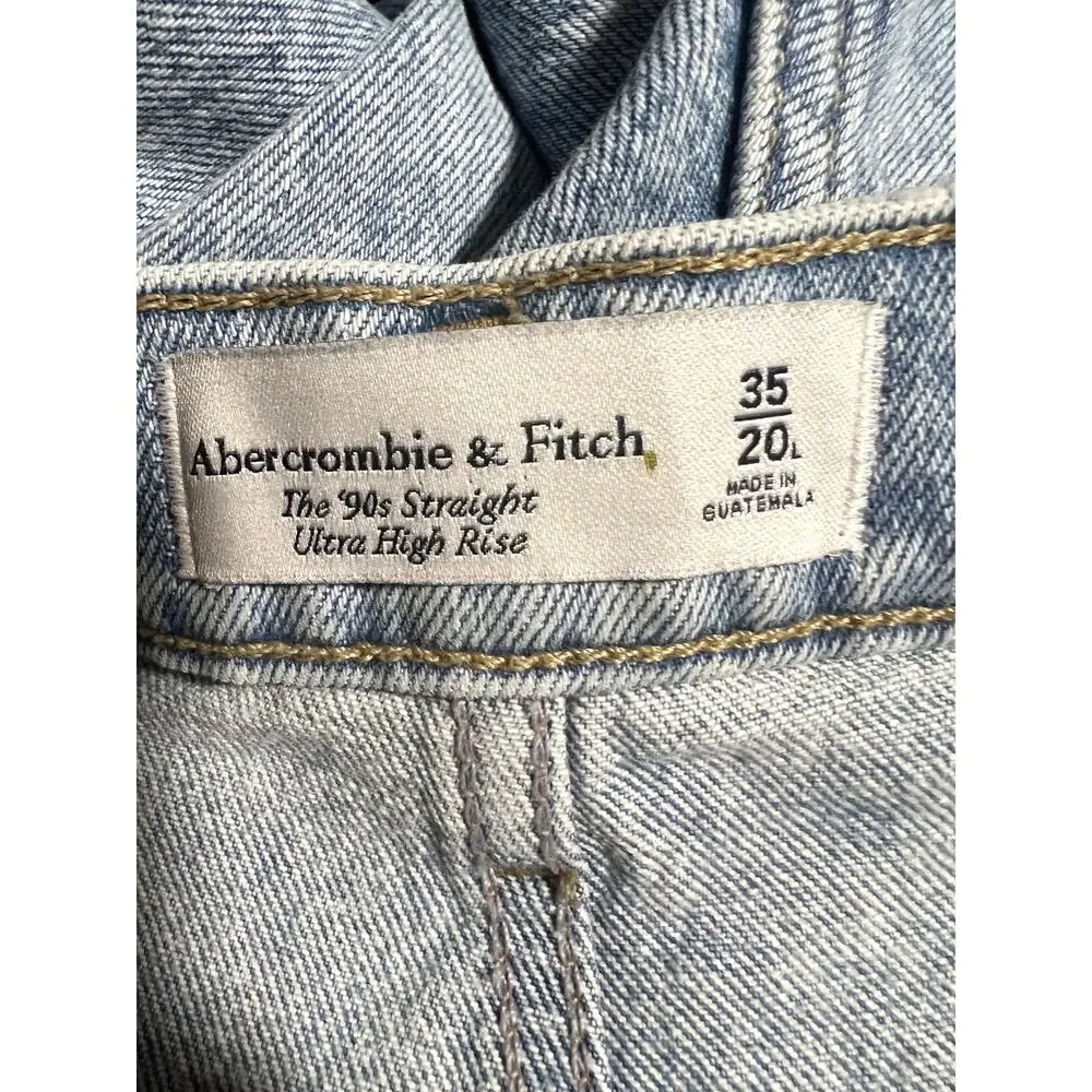 NWT Abercrombie & Fitch Women's The '90s Straight Ultra High Rise Jeans 35/20L
